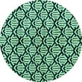 thumbnail image 1 of Ahgly Company Indoor Round Abstract Turquoise Blue Modern Area Rugs, 6' Round, 1 of 4