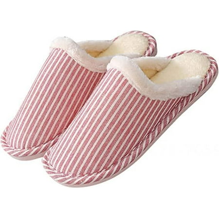 

shuwee Slippers for Women Indoor Womens Mens Fur Slippers Memory Foam Comfort Plush Cozy Non-Slip House Slippers Outdoor