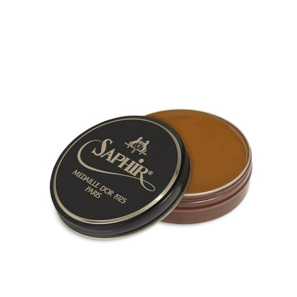 SAPHIR Medaille dâ€™Or Pate De Luxe - Natural Wax Shoe Polish for Leather Shining - 100ml - Light Brown