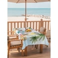 thumbnail image 2 of Outdoor Tablecloth with Umbrella Hole for Patio/Picnic/Party/Camping, Summer Beach Surfboard Waterproof Table Cloth Rectangle Table Cover Washable, Tropical Palm Tree Swimming Ring (54"x 80"), 2 of 9