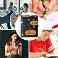 thumbnail image 5 of 9.2x6.7 inch Leather Notebook 100 Sheets, Multi-Pocket Design & Pen Loop Halloween Pumpkin and Witch Refillable Journal Organizer, 5 of 6