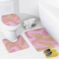 thumbnail image 4 of 4Pcs Elegant Pink & Gold Shower Curtain Sets, Bathroom Set Decor with Non-Slip Bath Mat, Toilet Lid Rug and Contour Mat, 72 x 72inch, 4 of 8