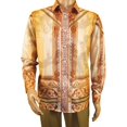 thumbnail image 2 of Men Sports Shirt PAZO by DE-NIKO Long Sleeves Medallion Print Soft DNK6903 Gold, 2 of 8