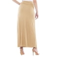 thumbnail image 4 of Women's Maxi Length High Waist Foldable Waistband Solid Skirt, 4 of 7