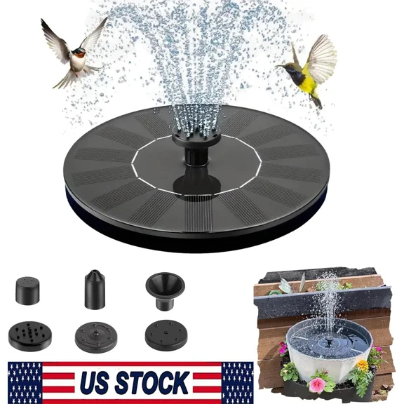 PURELY- Solar Power Fountain Submersible Floating Water Pump Pond Garden Decor Us Stock