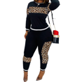 thumbnail image 2 of Akmipoem 2 Piece Outfits Women Leopard Sweatsuit Tracksuit Jogging Suit Activewear Sets, 2 of 5