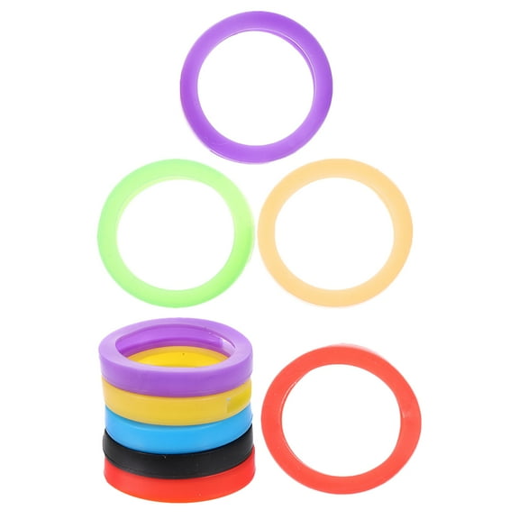 9PCS Key Covers Flexible Silicone Color Caps for House and Car Keys Coding Rings Identification