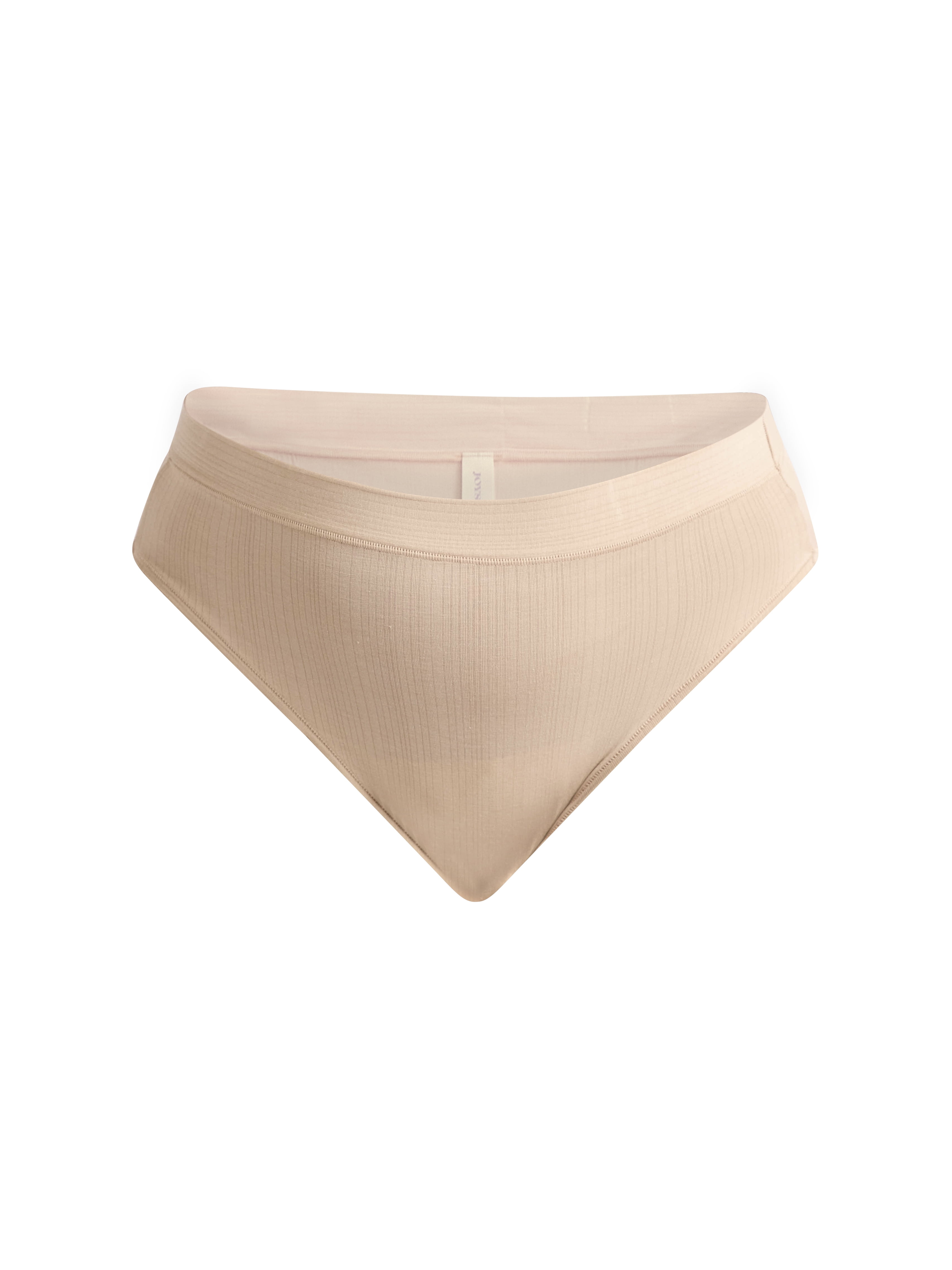 Joyspun Women’s Ribbed Modal Hi Cut Brief Panties, 3-Pack, Sizes XS to 3XL