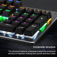 thumbnail image 4 of Teclado para juegos Teclado flotante con cable Teclado ergonómico resistente al agua con sensación mecánica, Teclado retroiluminado con LED arcoíris ultradelgado para escritorio, computadora, PC Xemadio 2033344-1, 4 of 9