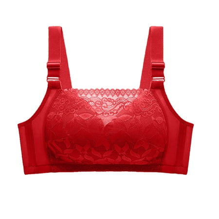 Womans Bras Pullover Bra Feature V-Neck Demi & Balconette Bra Style W-1791 Red L