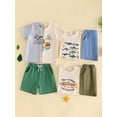 thumbnail image 3 of BemeyourBBs Toddler Baby Boy Duck Hunting Fishing Outfit Infant Baby Boys Summer Clothes Casual Bear Fish Duck Animal Print Short Sleeve T Shirt Tops and Shorts 2 Pcs Set, 3 of 9