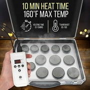 SereneLife 12 Hot Stone Massage Kit Portable Heated Rock Therapy System with Digital Controller