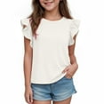thumbnail image 2 of Gubotare Summer Tops for Girls Girls Short Sleeve Summer T-Shirts Soft Tee Tops Size 3T 4T (White,3-4 Years), 2 of 5