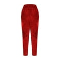 thumbnail image 4 of Fuzzy Fleece Pants for Women Winter Casual Loose Plush Pajama Pants Solid Color Plus Size Sleepwear Stretch High Waist Sweatpants, 4 of 6