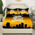 thumbnail image 3 of Erosebridal American Boston Sheet Set Twin, Football Player Bedding Sets Twin Size, Black Orange Reversible Twin Sheet Sets, Microfiber Bedroom Decor, 3pcs, 3 of 7