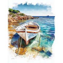Coastal Rowboat Canvas Print/Wall Art, Perfect for Living Room, Bedroom, Bathroom, Office, and Kitchen Decoration