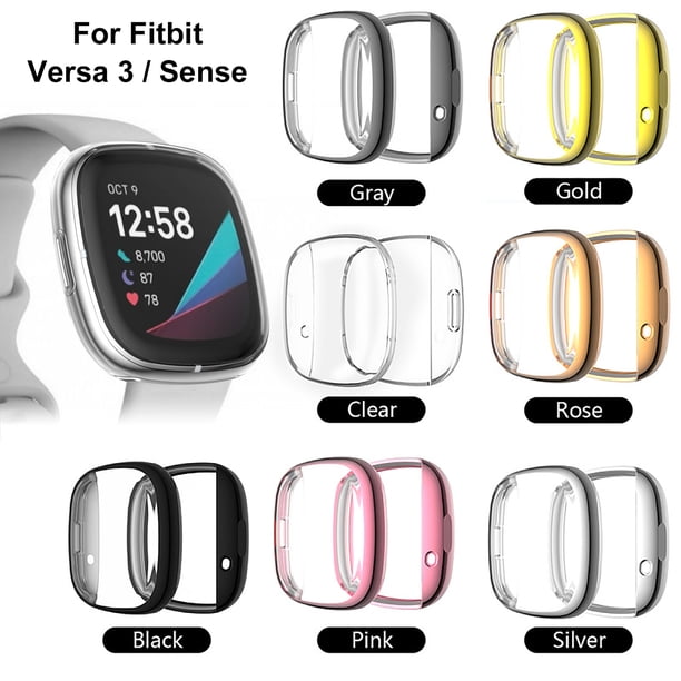 Gwong Electrónica Cubierta protectora protectora de la pantalla de reloj de reloj inteligente de electrochlate TPU para VERSA 3 / SENTIDO