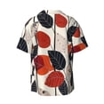 thumbnail image 4 of Balery Modern Abstract Leaf Pattern Men's Casual Button Down Shirt Short Sleeve Textured Summer Cuban Beach Shirts-XX-Large, 4 of 7