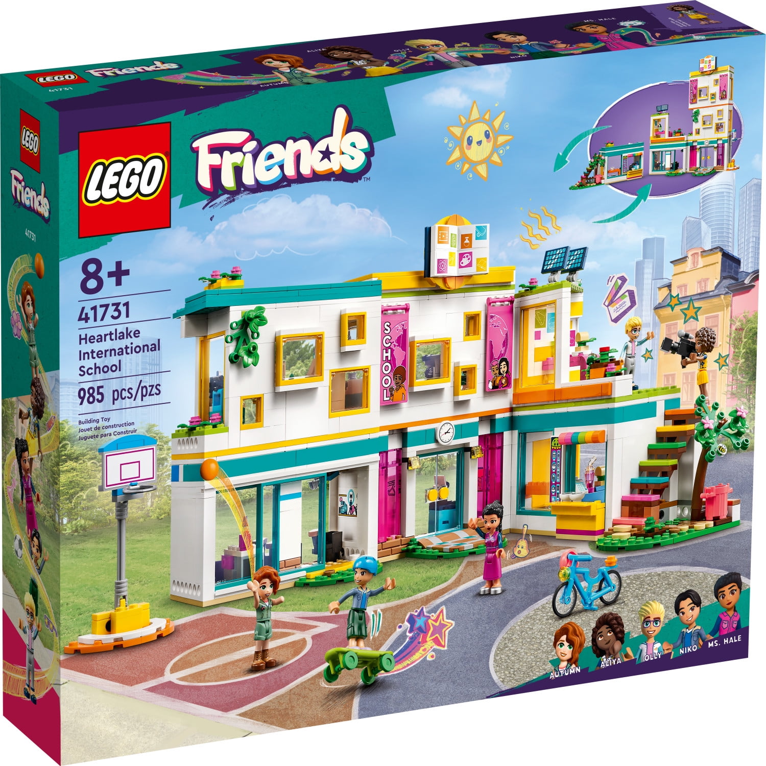 LEGO Friends Heartlake International School Playset 41731, Building Toy for Girls Boys with 5 2023 Character Mini-Dolls & Accessories, Pretend Play School Classroom Building Kit, Birthday Gift Idea