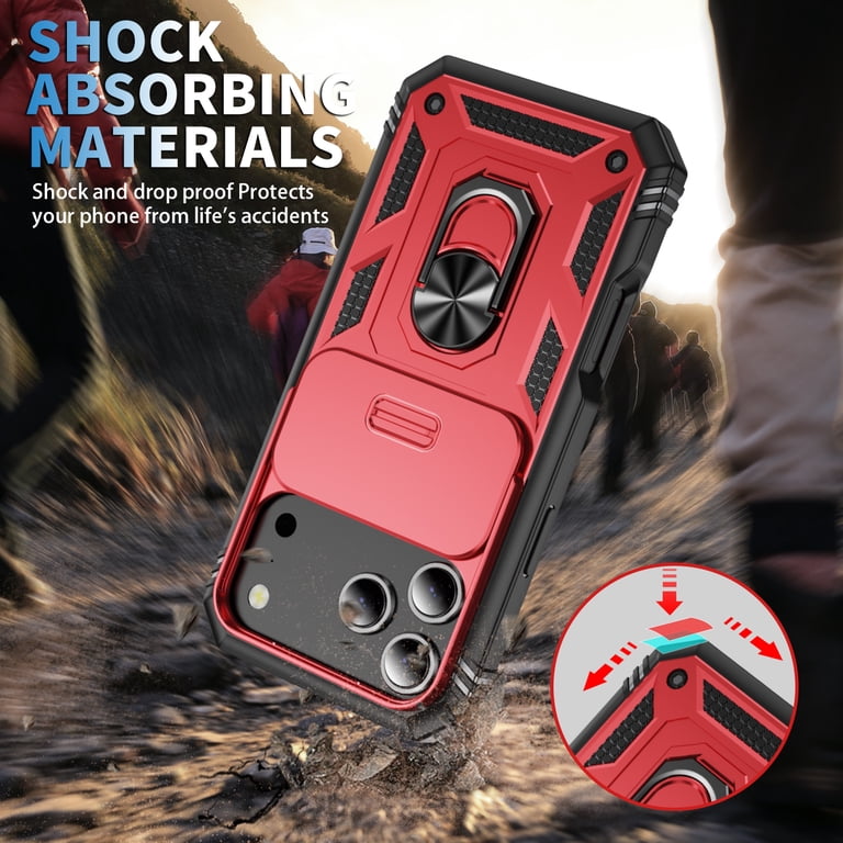 Rugged for iPhone 17 Pro Max Case with Camera Lens Sliding Cover