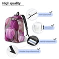 thumbnail image 4 of Rateoe Purple And Pink Tulip Bouquet Pattern Canvas College Laptop Backpack,Travel Daypack,Durable Rucksack Travel Notebook Bag School Backpack Book Bag for Men Women-Medium, 4 of 7
