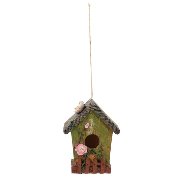 FOMIYES Outdoor Birdhouse Green Resin Hummingbird House Weather-Resistant for Small Birds