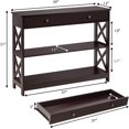 thumbnail image 2 of BOBOKY 3-Tier Entryway Table with Storage, Narrow Console Table w/Drawers & Shelves, X-Design Sofa Side Tables for Hallway, Modern Entry Tables for Foyer Living Room Bedroom (Espresso), 2 of 8