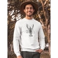 thumbnail image 2 of European Crayfish Sketch Sweatshirt Men -Image by Shutterstock, Male Small, 2 of 4