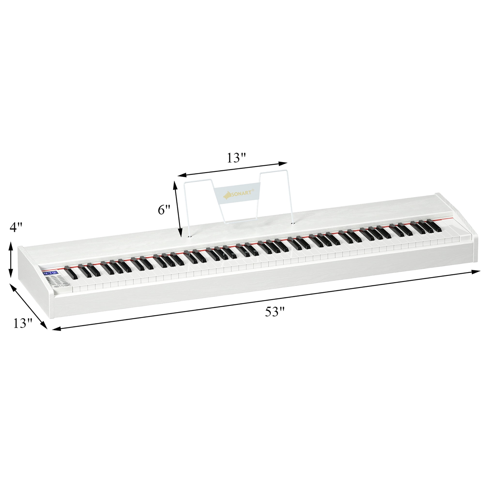 Costway Sonart 88-Key Full Size Digital Piano Weighted Keyboard w/ Sustain Pedal White