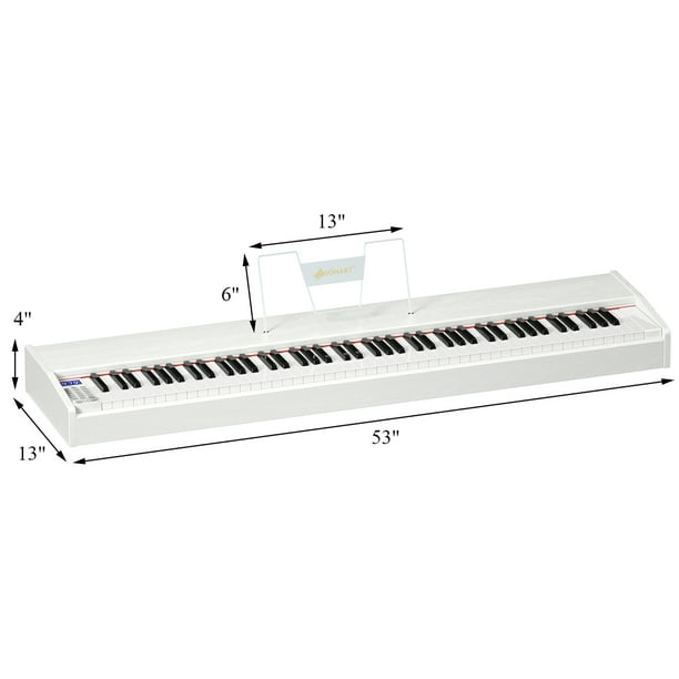 Piano numérique 88 touches pondérées clavier piano piano électrique clavier  support MIDI avec couvercle, support, triple pédales, tabouret for examen  débutant (Color : White) : : Instruments de musique et Sono