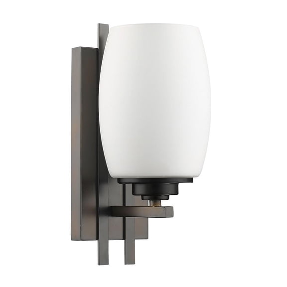 Sophia 1-Light Oil-Rubbed Bronze Sconce With Frosted Glass Shade