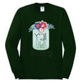 thumbnail image 2 of Wild Bobby, Y'all Is Not Word It's A Word Southern Artsy Jar with Flowers Pop Culture Mens Long Sleeve Shirt, Forest Green, Medium, 2 of 3