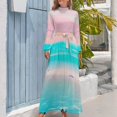 thumbnail image 4 of Pink Sand Beach Vibes Women's Long Dress Long Sleeves Dress Vintage Dresses Party Maxi Dress High Waist Dress, 4 of 4