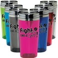 thumbnail image 5 of Fight Like a Girl Stainless Steel and Acrylic Travel Tumbler/Mug (Clear), 5 of 5