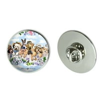 Dogs Outdoors on Fence Pattern Metal 1.1" Tie Tack Hat Lapel Pin Pinback