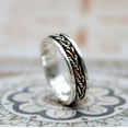 thumbnail image 3 of Energy Stone Twine 5.5 mm Narrow Band Tri-Color Sterling Silver Meditation Spinner Ring (Style US40) (5), 3 of 5