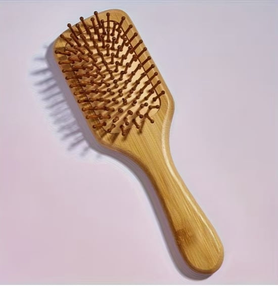 Bamboo Hair Brush - Scalp Massage Detangler for Wet and Dry Hair - Eco-Friendly Paddle Comb for Men and Women