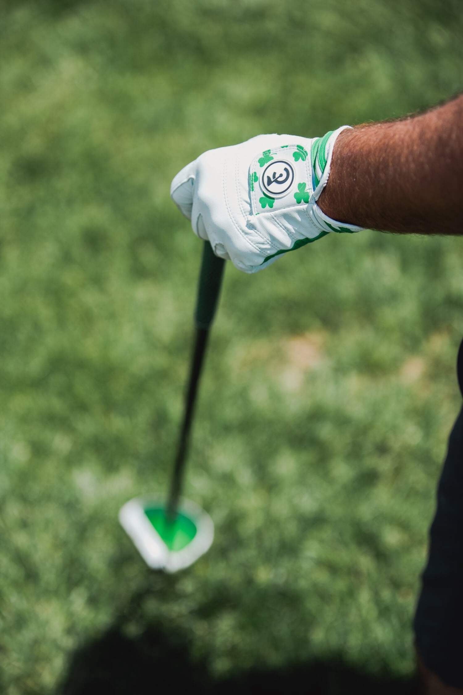 Feelin' Lucky Green Shamrocks Golf Glove | Premium Cabretta Leather & Supportive Palm Pad