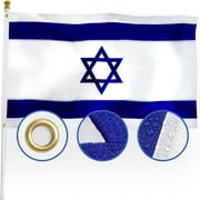 Israel Israeli Flag 3x5 Outdoor, 210D Nylon Embroidered Israel National Country Flag  with Sewn Stripes/4 Stitch Hemming/Brass Grommets