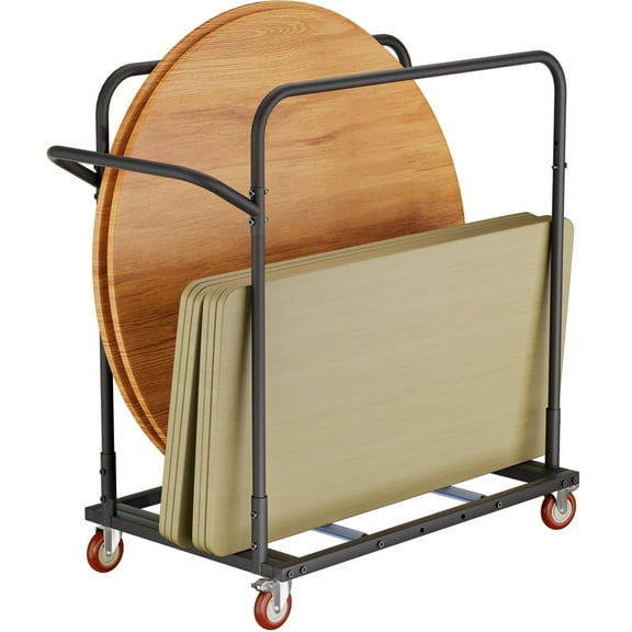 Heavy Duty Table and Chair Transport Cart with Adjustable Soft Grip Pads - Side Mount Chair Carrier with Secure Handle