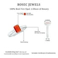 thumbnail image 5 of Rosec Jewels Emerald Cut Fire Opal Solitaire Ring with Diamond for Women - 6X8 mm, 18K White Gold, US 13.00, 5 of 7