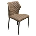 thumbnail image 3 of Milo 4-Pack Dining Chairs in Coffee Diamond Tufted Leatherette with Black Powder Coat Legs by Diamond Sofa, 3 of 8