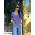 thumbnail image 4 of Zeagoo Womens Short Sleeve Sweaters Soft Casual V Neck Pullover Tops Lightweight Knit Sweater Blouse, 4 of 6