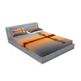 thumbnail image 2 of Ambesonne Nautical Fitted Sheet & Pillow Sham Set, Sunset on Lake Tahoe, Full, Orange Blue, 2 of 2