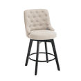 thumbnail image 5 of MINCETA Counter Stools,26" 360 Free Swivel Bar Stools,Modern Counter Height Upholstered Backrest Barstools with Button Tufted,Wooden Kitchen Stools Set of 2,Performance Fabric in Linen Beige, 5 of 5