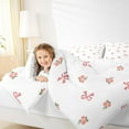 thumbnail image 5 of Manfei Kawaii Cartoon Bow Full Size Comforter Sets, Romantic Rose Flower Bedding Comforter Set, Teen Girl Kid Female Reversible Bedding Sets, Lightweight Room Decor, 3pcs, 5 of 9
