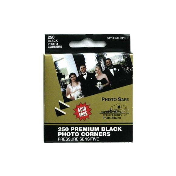 Pioneer Photo Corners Pkg 250pc Black