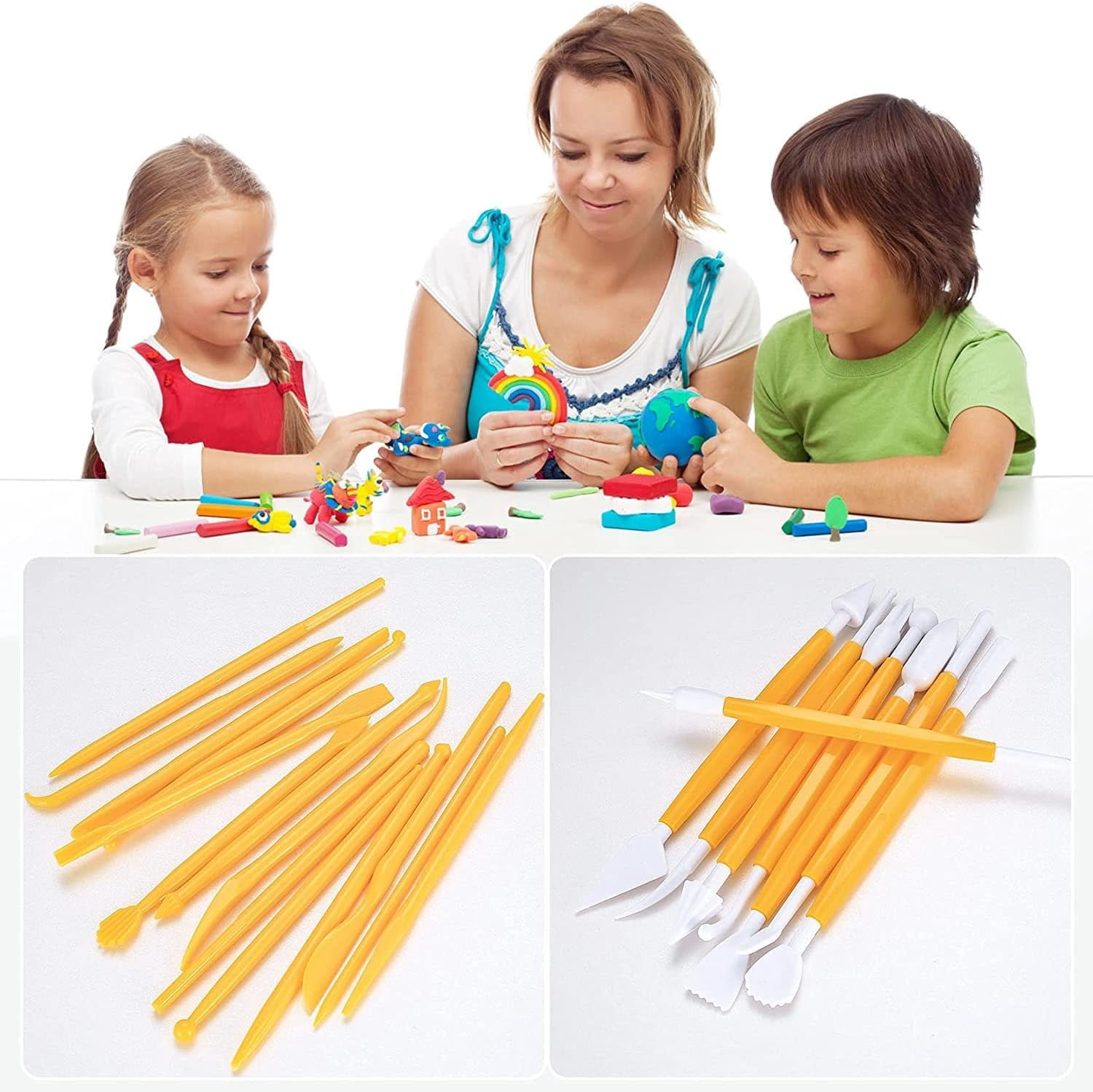39 Pcs Pottery Clay Sculpting Tools Polymer Clay Tools, Wood Carving Tools Pottery Clay Modelling Tools Double-Ended for Sculpture Modelling Clay Polymer Ceramic Embossing with Storage Case