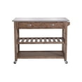 thumbnail image 4 of Boraam Sonoma Wood Kitchen Cart with Stainless Steel Top - Chestnut Wire-Brush Finish, 4 of 5