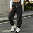 thumbnail image 2 of Women Solid Jogger Sweatpants Sevevn Elastic Drawstring High Waist Relaxed Fit Trousers With Side Pockets, Varied Solid Color Choices For Gym Training Home Lounging And Everyday Casual Outfits, 2 of 7